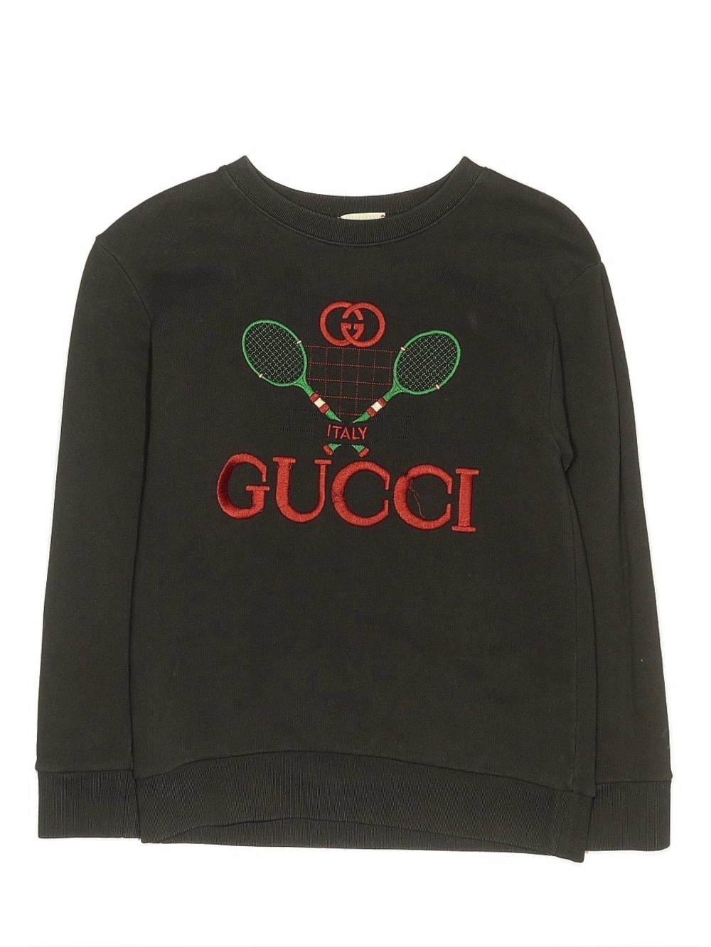 Gucci Kids Black Logo Tennis Crewneck Sweatshirt size 10